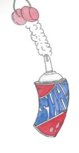 Drawing of a whipped cream can