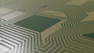 green circuit board render