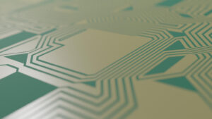 gold circuit board render